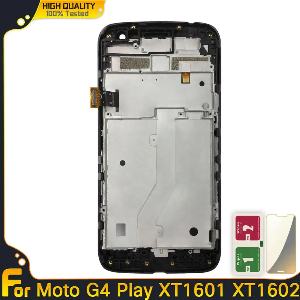 ЖК-дисплей для Motorola G4 Play XT1601 XT1602 сенсорный ЖК-экран с дигитайзером в сборе рамкой
