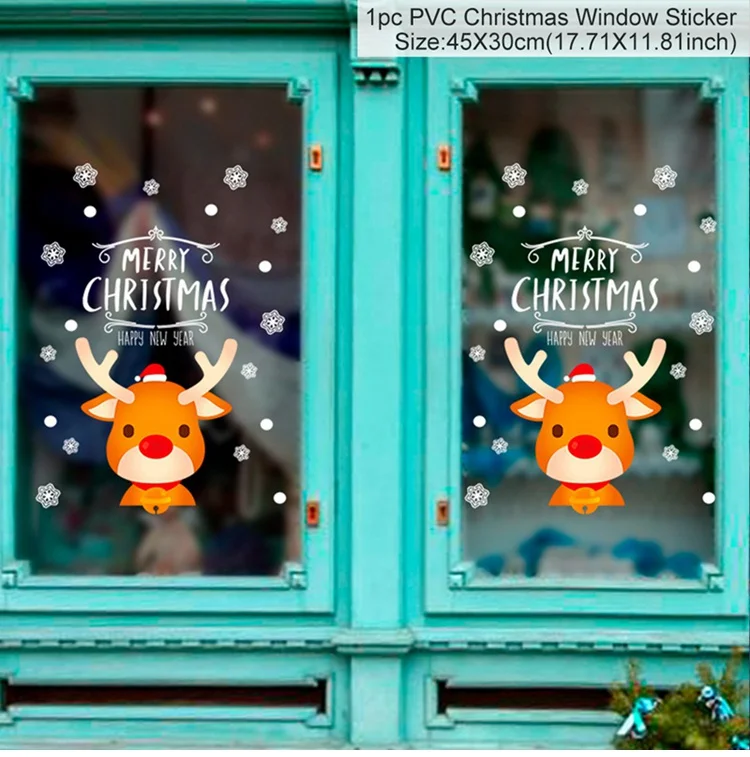 Рождественский баннер, висящий флаг, веселое Рождественское украшение для дома, уличная дверь, Рождественский Декор, дверь Noel, натальный год - Цвет: Window sticker 14