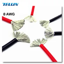 1 м 8AWG мягкий силикагель шнур питания антивозрастной высокотемпературный коррозионно-стойкий капиллярный медный провод