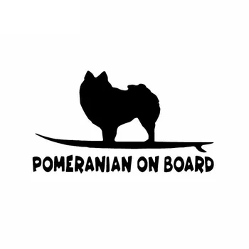 

Car Sticker Cute Pomeranian on Board Fun PVC Car Decoration Accessories Sticker Waterproof Cover Scratch Black/white, 16cm*9cm