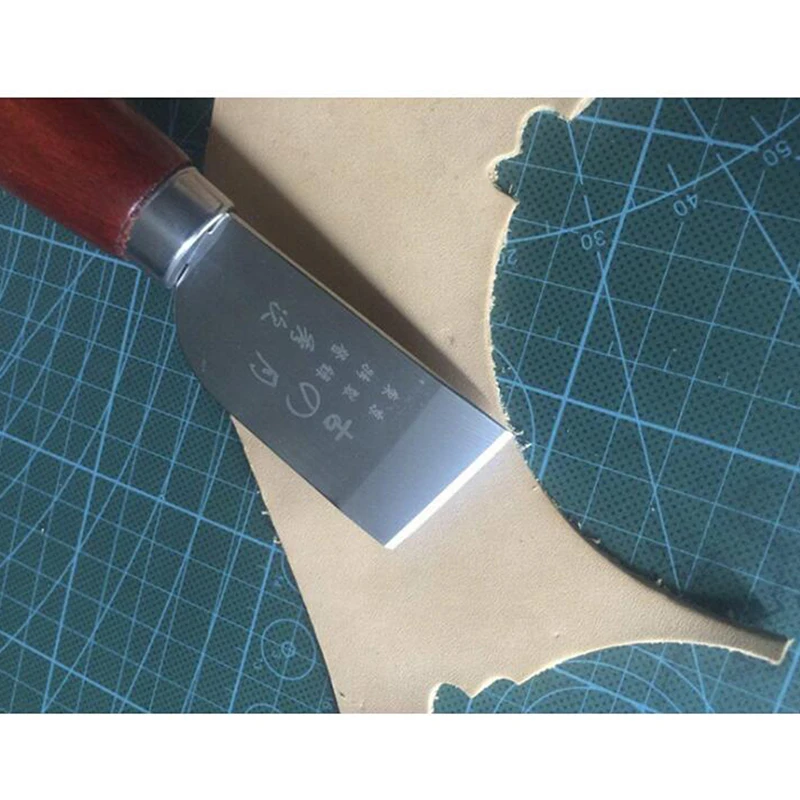 DIY кожевенное ремесло деревянная ручка инструмента из нержавеющей стали кожаный нож для резки кожаная лопатка нож для кожаной работы