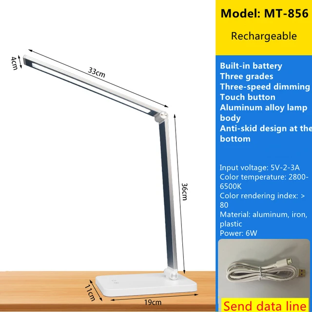 Three Stop Adjustable Eye Protection Charging Desk Lamp Folding Work