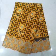 Высококачественная кружевная ткань, Анкара, восковая кружевная ткань, африканская кружевная ткань, воск, шнур кружева для женщин, свадебное платье 070510