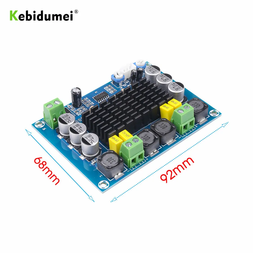Kebidumei Плата усилителя двухканальный стерео высокой мощности цифровой аудио усилитель мощности 2*120 Вт стерео усилитель модуль XH-M543
