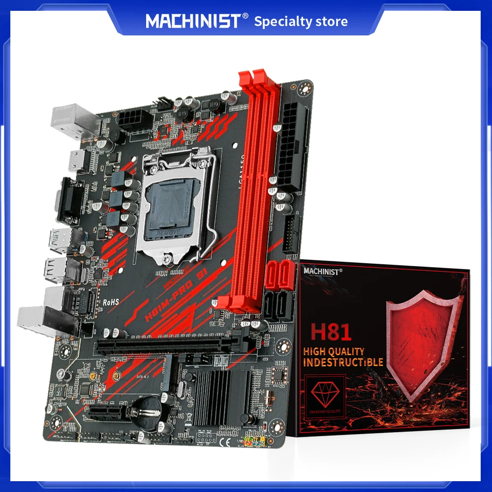 Machinist H81 LGA 1150 материнская плата NGFF M.2 слот Поддержка i3 i5 i7/Xeon E3 V3 процессор DDR3 RAM