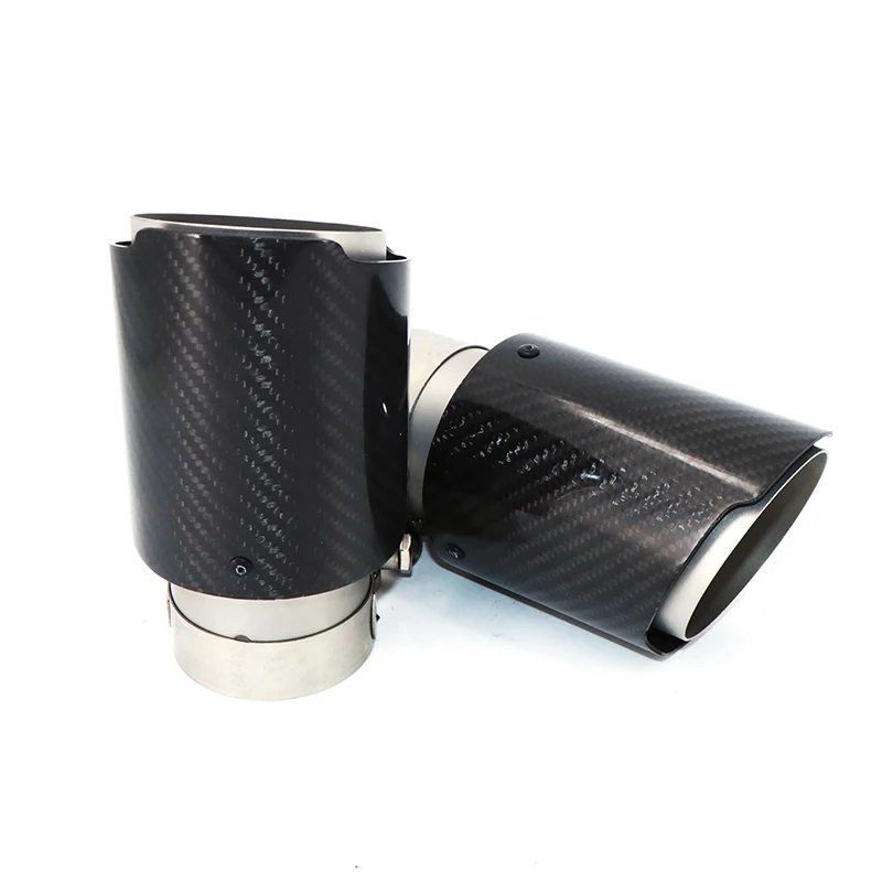 1pcs exhaust pipe modified carbon fiber twill bright material exhaust tail throat 304 style 170mm length tail nozzle DZ014
