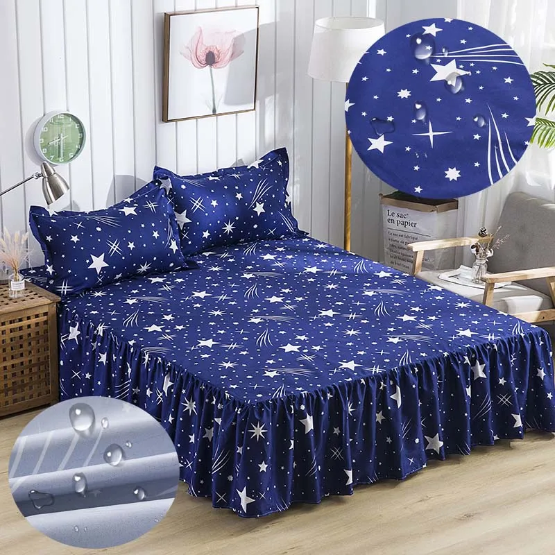 Polyester Printed Bedspread Waterproof Bedcover Protection Bed Cover Kids Urine Mattress Cover 11 Colors