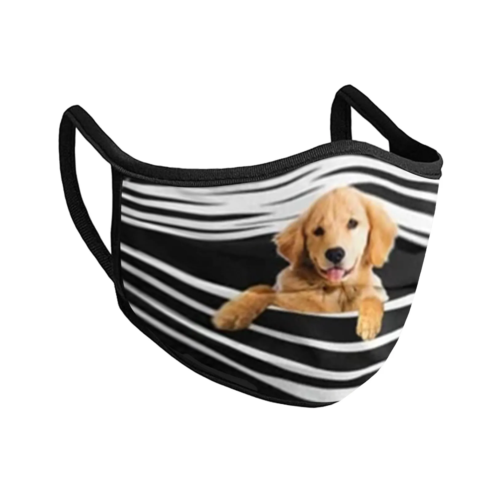 Masque facial imprimé pour chien, 1 pièce, protection buccale, Lavable, respirant, réutilisable, anti-poussière, pour fête en plein air, pour adulte