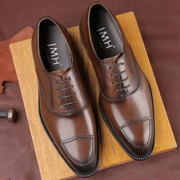 

2019 Brand Italian Mens Formal Shoes Genuine Leather Comfortable High Quality Wedding Shoes Men Luxury Dress Shoes