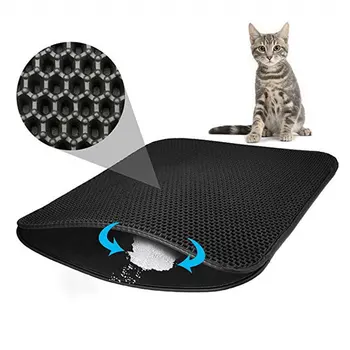 

Pet Cat Litter Mat EVA Double-Layer Cat Litter Trapper Mats Non-slip Litter Cat Mat Layered kattenmand Easy clean