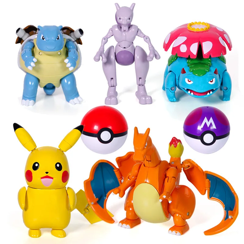 Pokeball Ball for Pokemon Transformation Toy Kids Action Figure Deformation Toys