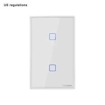 

T0US TX Wifi Smart Wall Light Switch Timer 1/2/3 Gang Support Voice/APP/Touch Control Works With Alexa Google Home IFTTT