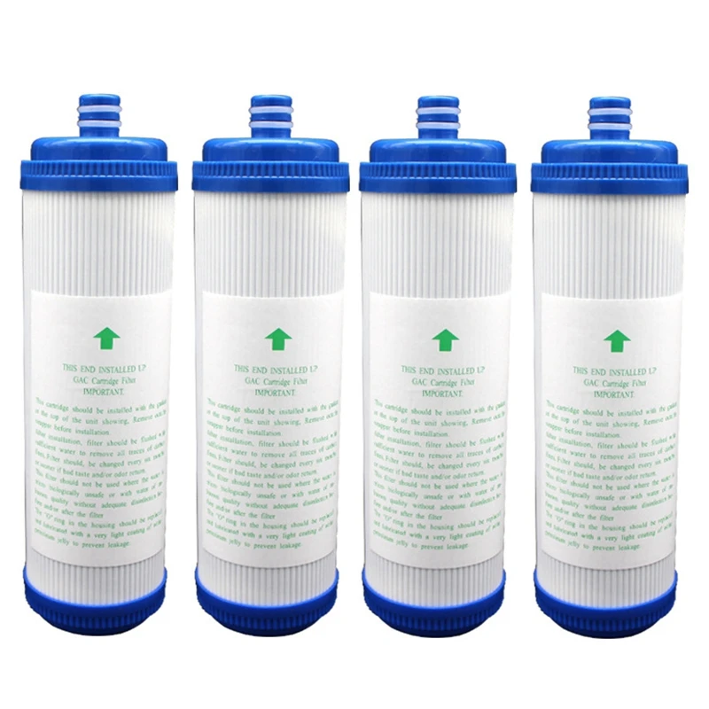 

Botique-4 Pcs 10-Inch 10Inch Water Purifier Coconut Shell Granular Activated Carbon Filter with Flat Pressure Socket UDF Filter