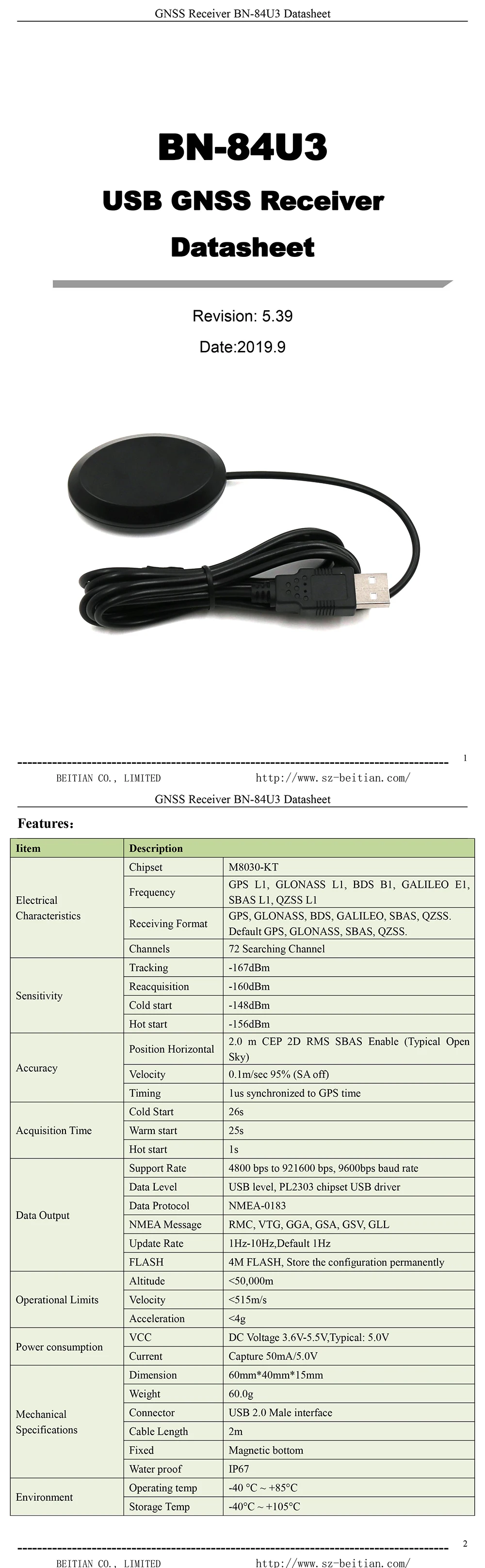 BEITIAN 9600bps PL2303 USB драйвер NMEA-0183 GNSS ГЛОНАСС gps приемник 4M FLASH заменить M-215+ BN-84U3