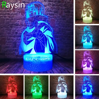 

Naruto Kakashi Minato Uchiha Sasuke Night Light 7 Colors Change Led Kids Bedside Fixtures 3D Visual Anime Boys FansToys Decor