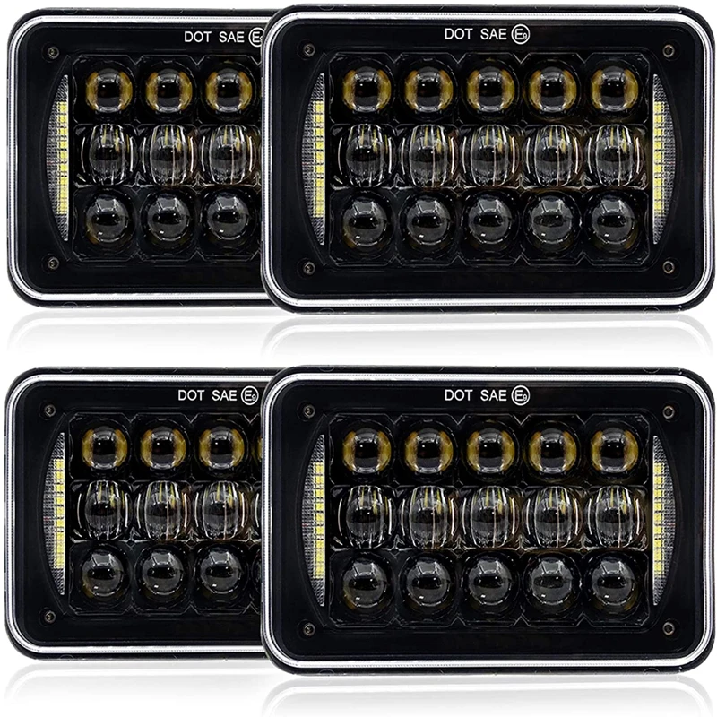 

4x6 LED Headlights Sealed Beam Headlamps For KW Kenworth T600 W900 T800 Truck Peterbilt 379 Chevy S10 for-Suzuki DRZ