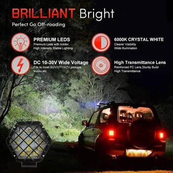 

White LED Work Light Bulbs Replacement Accessories Car Driving Lamp DC 10-60V
