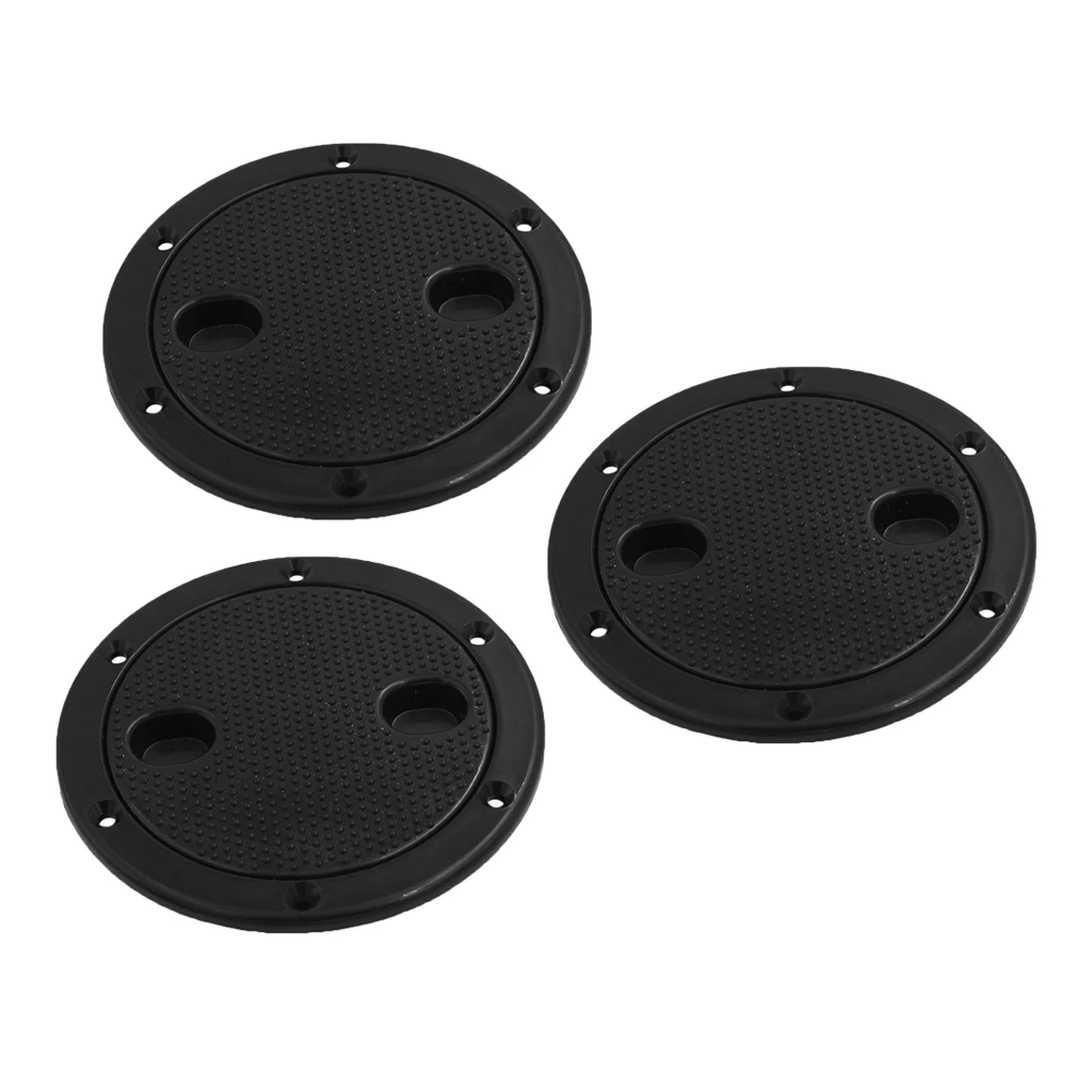 3 Pieces Marine Boat RV Black 4 inch Hatch Cover Twist Screw Out Deck Plate 3 Pieces Marine Boat RV Black 4 inch Hatch Cover Twist Screw Out Deck Plate