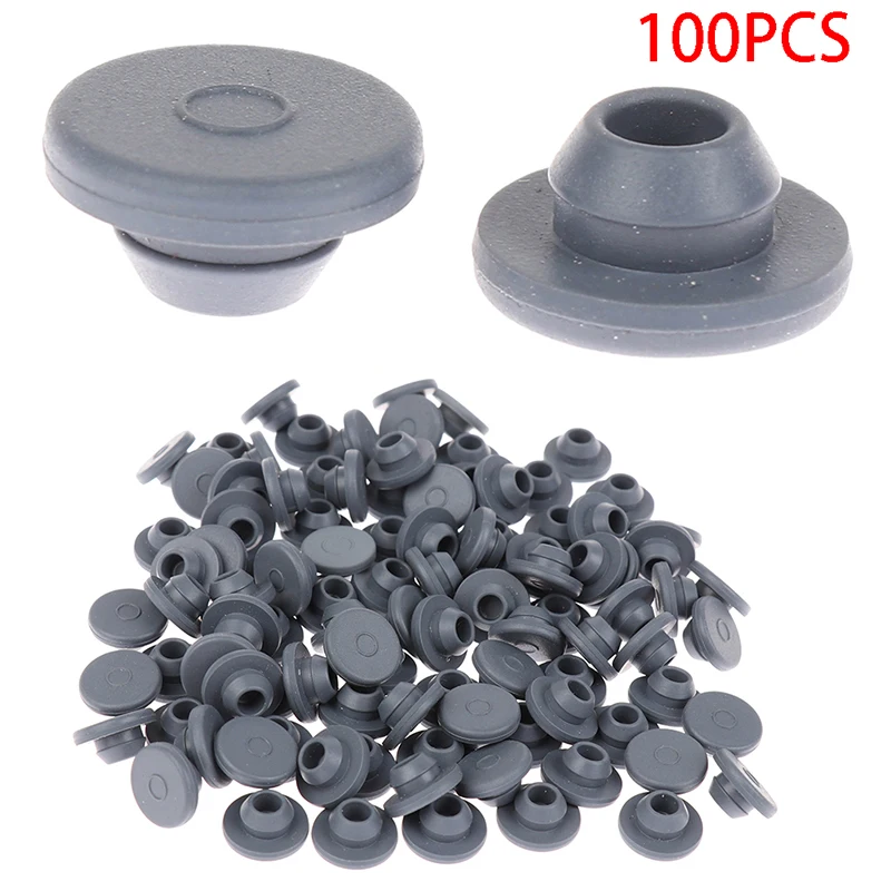 100PCS Rubber Stoppers Self Healing Injection Ports Inoculation For 13mm Opening 