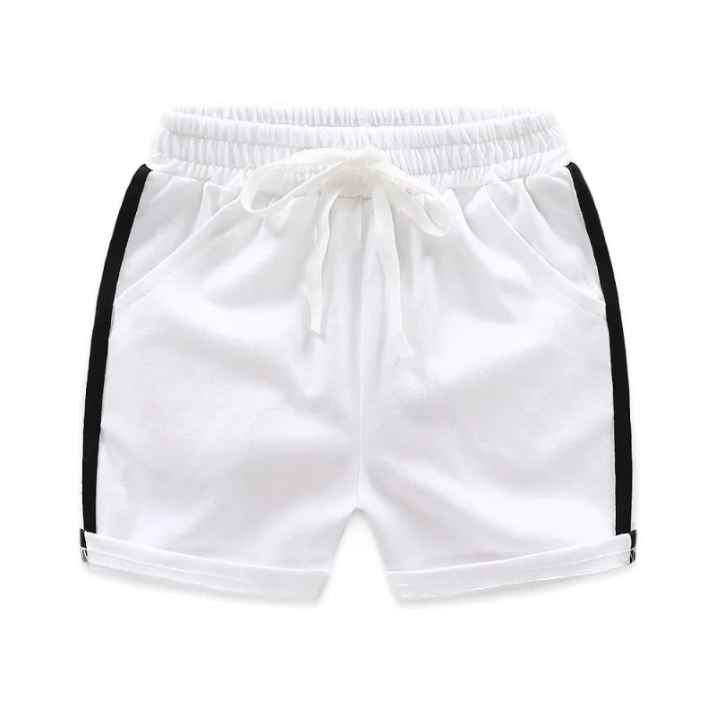 Г. Летняя тонкая детская одежда, шорты штаны для маленьких мальчиков и девочек Однотонные хлопковые спортивные шорты для отдыха для детей от 2 до 8 лет - Цвет: Белый