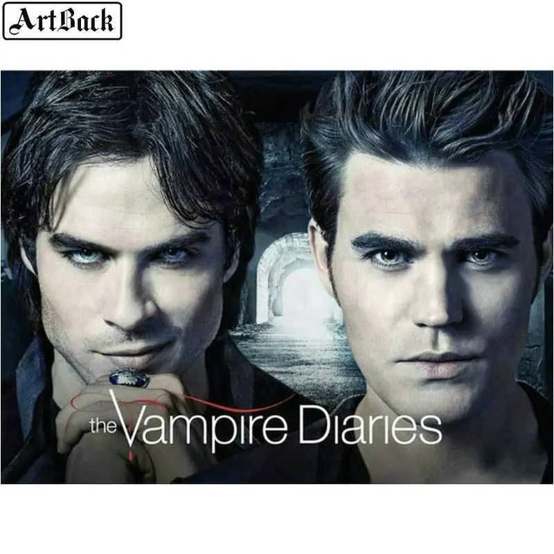 

Diamond Painting Vampire Diaries Full Square Diamond Mosaic Movie Portrait Sticker Decoration