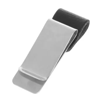 

Handmade Leather Stainless Steel Pen Holder Clip Journal Notebook Paper Folder