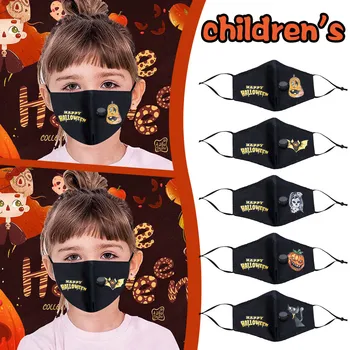 

1Pc Kid Cool Mouth Cover Halloween Print Cartoon Animal Cycling Face mask Anti-Pollution Washable Reusable Masks Child Mask