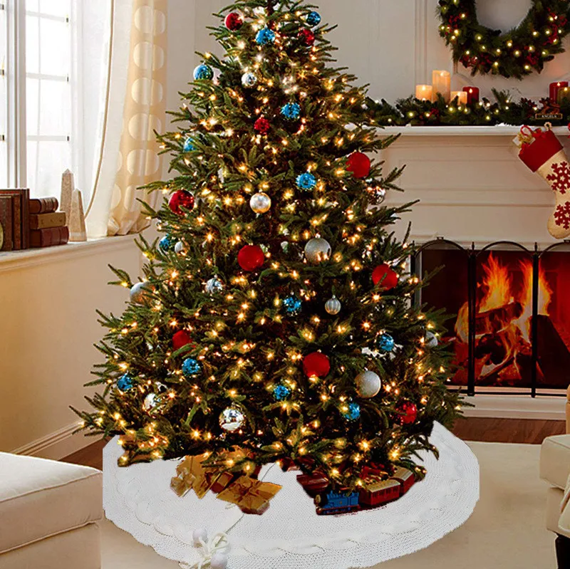 Роскошная Рождественская елка, юбка из искусственного меха, домашний Рождественский Декор, вечерние украшения, 122 см, Oct#14