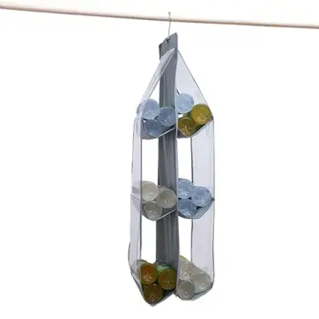 

6 Pocket Foldable Hanging Bag 3 Layers Folding Shelf Bag Purse Handbag Organizer Door Sundry Pocket Hanger Storage Closet AXIR
