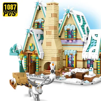 

Building Blocks Princess Snow Queen Ice Christmas Snow Houses Toy Creator Expert Friends City Bricks Toys for Children
