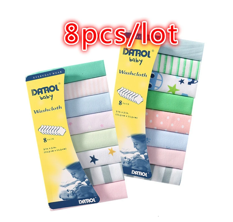8 pcs lot 8 шт./лот, детское хлопковое маленькое квадратное полотенце, полотенце для кормления, полотенце для вытирания пота, платок, детское полотенце - Цвет: 8 pcs lot