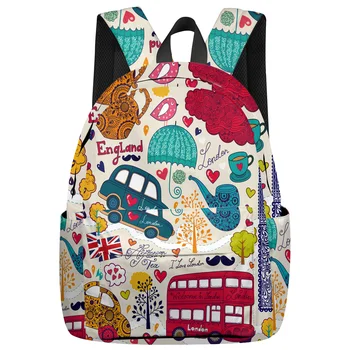 

Art London Comic Cartoon Backpack For Women Multi Pocket Travel Backpacks Large Capacity School Bag For Teenage