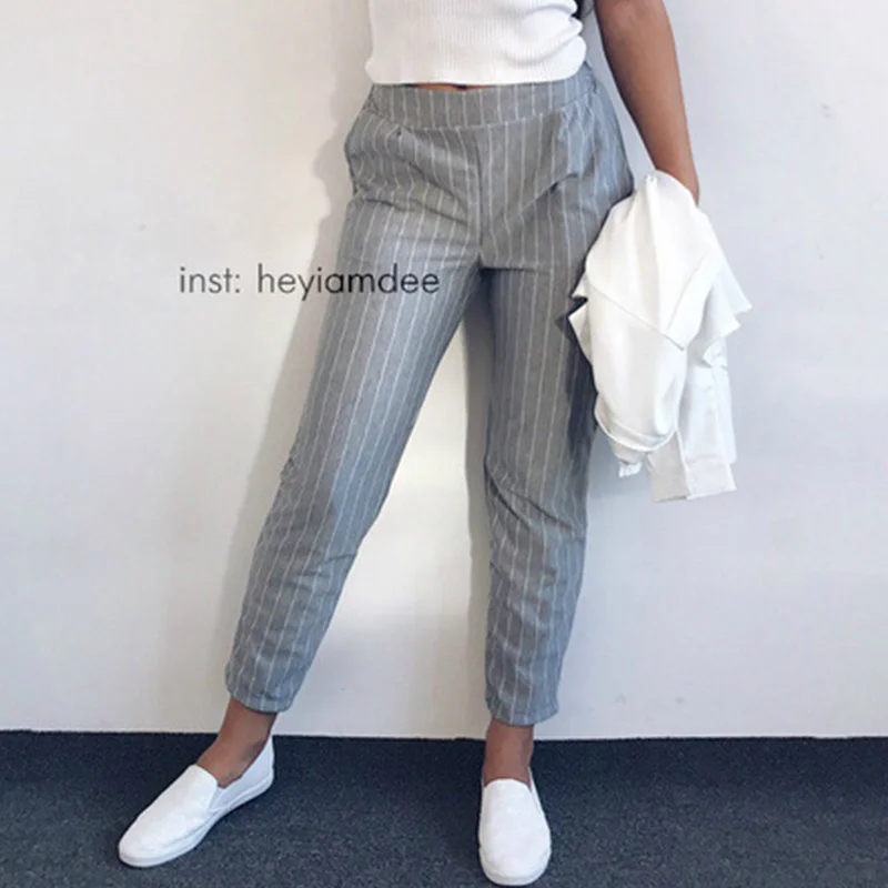 Pantalones A Rayas Para Mujer Moda Primavera Verano 2020