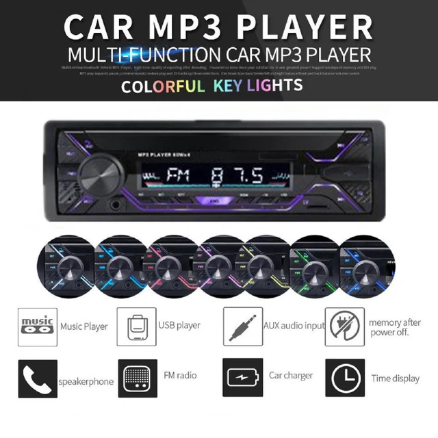Universal Din Din Audio Llamadas manos libres Bluetooth Reproductor de MP3  Radio FM estéreo de coche