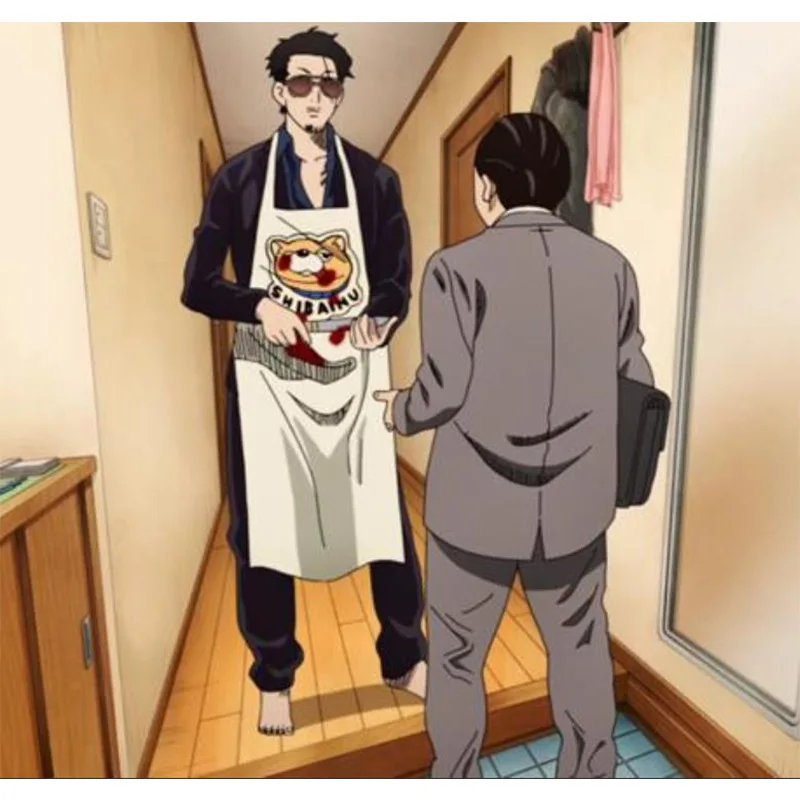 Japanese Style Apron 2021 Anime The Way of the Househusband Gokushufudo Tatsu Cosplay Men Women Cute Shiba Inu Apron womens halloween costumes