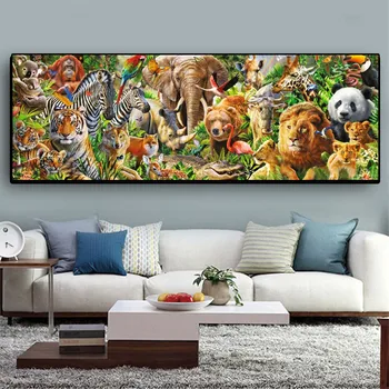 

5D Full Square Diamond Painting zoo Diamond Mosaic animal picture of rhinestone Diamond Embroidery large kids painting N36