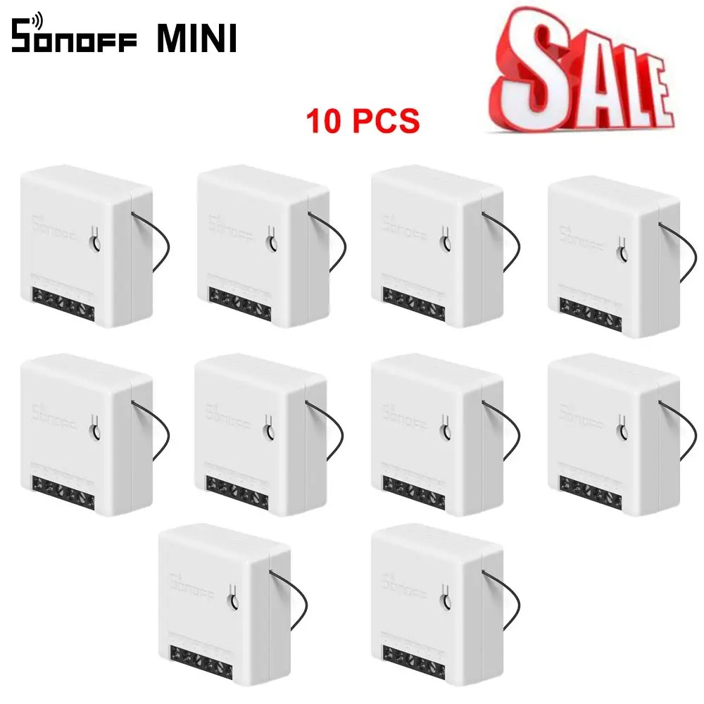 Дешевые SONOFF Мини DIY WiFi умный переключатель Малый корпус 10A 2 способа синхронизации