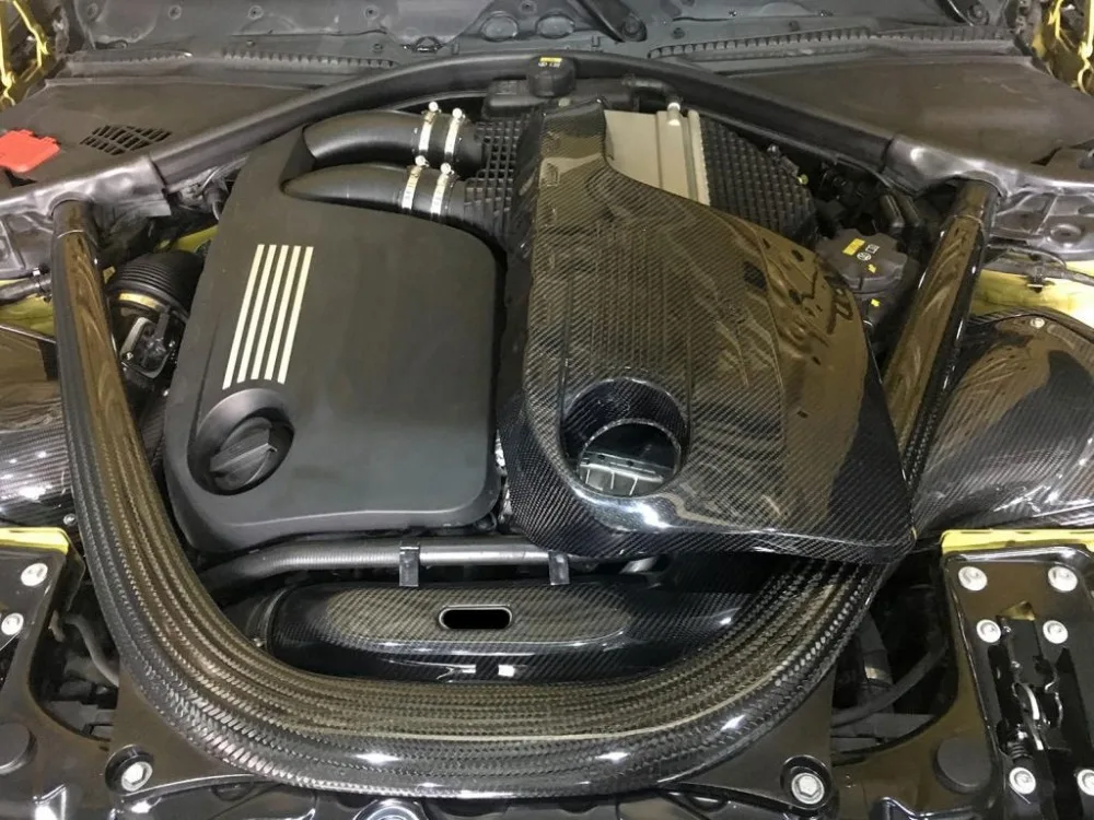 Для BMW M3 M4 углеродное волокно крышка двигателя в автомобиль капот Защитная крышка модный вид