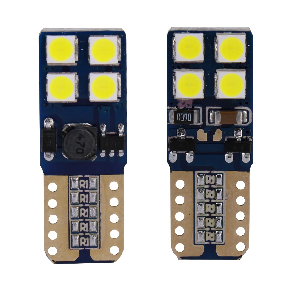 

YUNPICAR T10 194 W5W LED Light Warm White 12V 3030 8SMD Chipsets Canbus Error Free for Car Interior Exterior License PlatLights