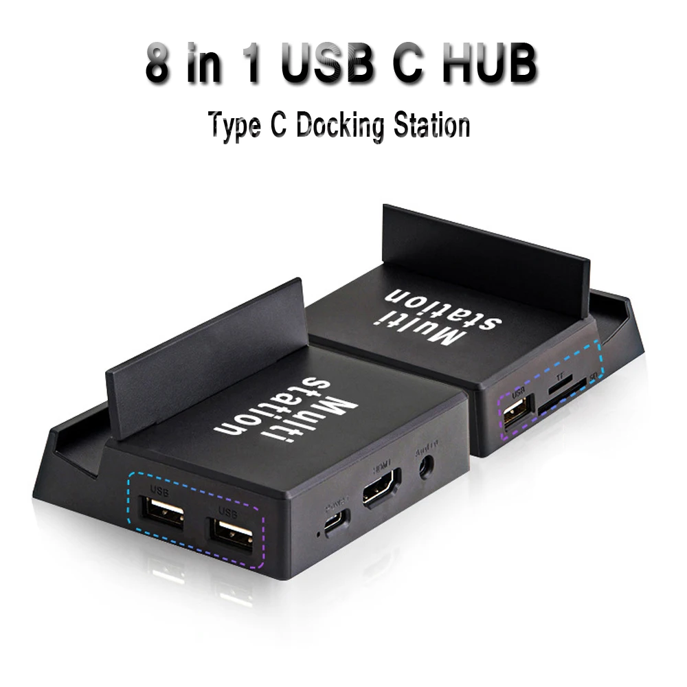 8 в 1 USB C концентратор Тип C док-станция телефон стенд Dex станция USB C к HDMI док-станция адаптер питания для samsung huawei