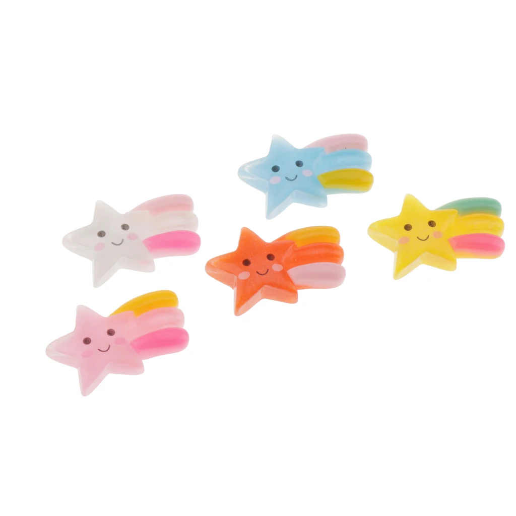 30 Pieces Slime Charms Cute Set Mixed Star Shape Resin Flatback Slime Beads Making Supplies for DIY Scrapbooking Crafts