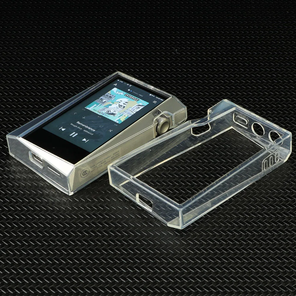 Para iriver astell & kern a & norma sr25 tpu macio capa protetora da pele com protetor de tela frontal e traseira vidro temperado