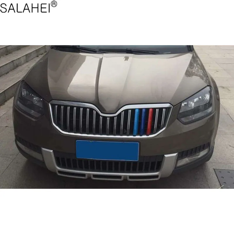 Car Front Hood Center Grill Sweden Cover Trim Decorative Strip Clip Front Grille For SKODA OCTAVIA 2015 2016 2017 3 Colors Car Front Hood Center Grill Sweden Cover Trim Decorative Strip Clip Front Grille For SKODA OCTAVIA 2015 2016 2017 3 Colors
