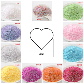 

50g Seuqin 4mm Love shape small flowers PVC Loose Sequins Paillettes Wedding Craft DIY Housewear Furnishings Sewing Lentejuelas