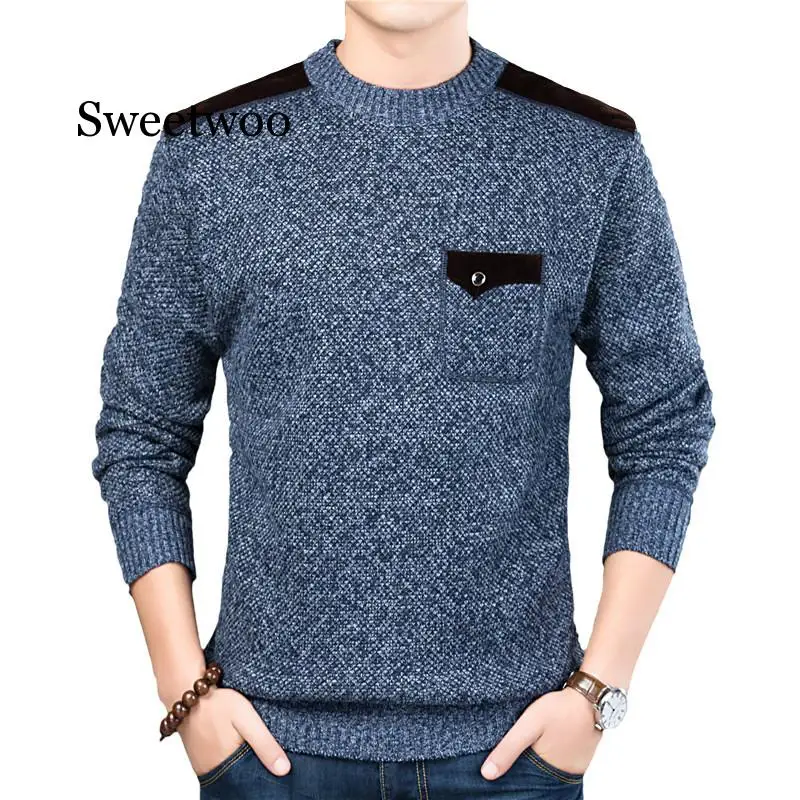 

Зимний мужской свитер, повседневный мужской теплый Однотонный свитер с высоким воротником, пальто, мужские приталенные вязаные пуловеры, одежда 3XL