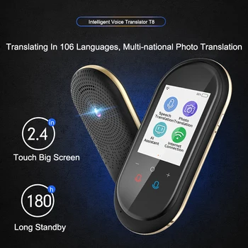 

Portable T8 Instant Voice Translator offline Language Translator 2.4 inch Photo translate 106 languages Smart Voice Translator