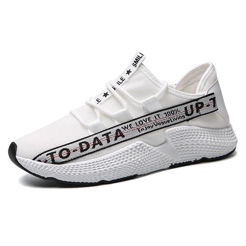 Легкая мужская обувь для бега на шнуровке, спортивная обувь для бега, Новое поступление, спортивные кроссовки высокого качества, спортивная обувь - Цвет: 6688-White