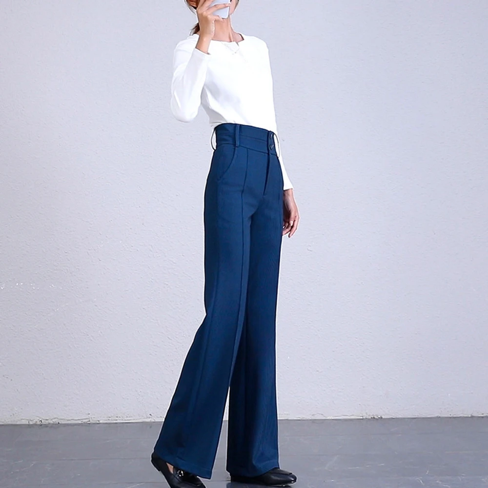 YUEY ���� �ܿ� ���ο� ���� ī�� ���� ���̽�Ʈ ���̵� ���� ���� ��Ʈ����Ʈ �÷� ��ư �� Thicken Suit Pants Women 6XL