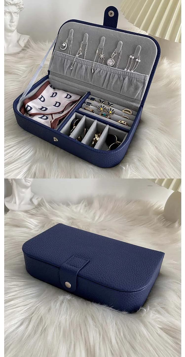 Travel Jewelry Organizer 💼 PU Leather Box – Portable Jewelry Storage Case for Earrings,... - SKU TJO01541 - UGI Packa...