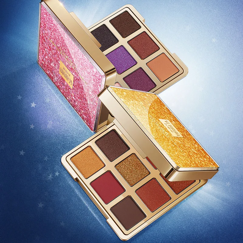 Starry Series Eyeshadow Set 9-Colors Mixed Matte Glitter Eyeshadow Tray Easy Makeup Waterproof-MS